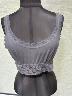 Hanky Panky white Lace-Trim Crop Bralette